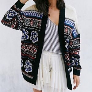 Ecote UO Cardigan Sweater Floral Print XS